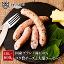 【送料無料】【国産豚100%使用】チーズと大葉ソーセージ 120g/360g/600g 燻製 あらびき 粗挽き ウインナー セット 惣菜 おかず おつまみ 冷凍...