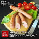 【送料無料】【国産豚100%】新鮮トマトの春ソーセージ 120g/360g/600g あらびき ソーセージ 自家製 国産豚100% 手作り トマト入り フレッシ...
