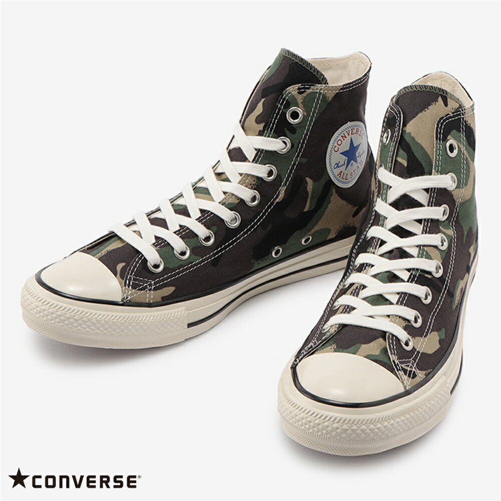 《 CONVERSE 》コンバース ALL STAR US DPM-CAMO HIオールスター US DPMカモ HI 商品詳細 「U.S. ORIGINATOR」スペック搭載オールスターのプリントアレンジモデル。 ブラッシュタッチのカモ柄をプリントしたキャンバスに洗いをかけたアッパーを採用。 クラシカルな雰囲気のオリーブ、サンドベージュの2カラー展開。 U.S. ORIGINATOR SPEC ・洗い加工を施したアッパー ・鮮やかなブルーの星を採用したノッチ付きアンクルパッチ ・艶出し加工を施したテープ ・8ミリ幅のコットンシューレース ・コットンの踵紐 ・光沢の強いハトメ ・クッション性に優れたウレタンインソール ・「U.S. ORIGINATOR」印字入りヒールラベルとインソールロゴ ■素材 UPPER：キャンバスOUTSOLE：ラバー ■原産国 インドネシア ■カラー 033-サンドベージュ055-オリーブ ※モデル着用画像は撮影環境により実物の色と異なって見える場合がございます。 ※ご覧の端末のモニター設定によっては実物の色味と異なって見える場合がございます。 >&nbsp;お買い上げの際の注意事項はこちら >&nbsp;サイズの測り方はこちら >&nbsp;お洋服の洗濯表示についてはこちら >> 新作アイテム >> ベビー・キッズ >> ベビー・キッズ >> 靴