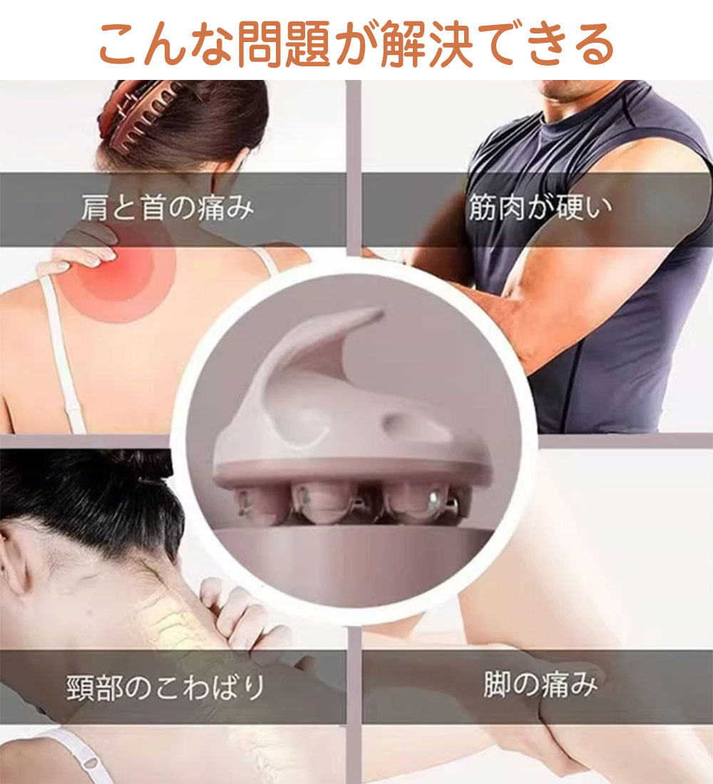 Gatsu楽天市場店の＼手持ち挟む式／ マッサージローラー 筋膜ローラー マッサージ ボディをコロコロ マッサージグッズ 自宅 360度回転 腹部マッサージ 足 腕 太もも 首 背中 腕 指 軽量 ストレス解消 むくみ 解消 携帯やすい 運動筋弛緩 全身マッサージ器 360度回転 運動｜アングル2