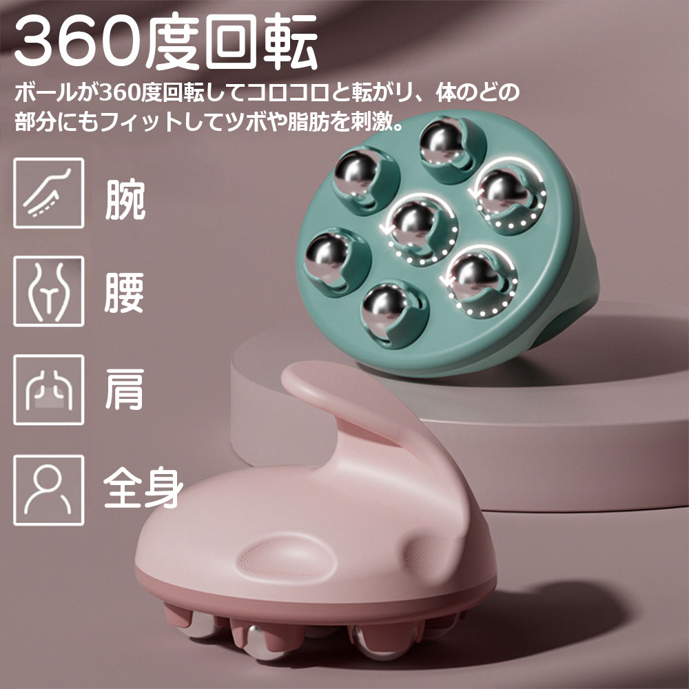 Gatsu楽天市場店の＼手持ち挟む式／ マッサージローラー 筋膜ローラー マッサージ ボディをコロコロ マッサージグッズ 自宅 360度回転 腹部マッサージ 足 腕 太もも 首 背中 腕 指 軽量 ストレス解消 むくみ 解消 携帯やすい 運動筋弛緩 全身マッサージ器 360度回転 運動｜アングル3