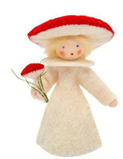Rakuten - アンブロシウス　赤いきのこ　Boy　 ホワイト　Ambrosius　Mecium　ルーマニア製　ミニチュア　積み木　インテリア　グリムス　オストハイマー