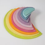 グリムス　半円盤パステル【正規輸入品】（Large Semicircles, rainbowcolors, 11pieces）grimms 木のおもちゃ ラッピング無料　出産祝い　2歳　3歳　4歳　おもちゃ