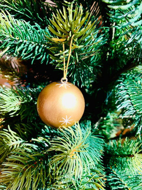 バウムクーゲルン（ゴールド）Lサイズ・4個入り　マーレン工房　クリスマス　オーナメント　木の玉　ドイツ製