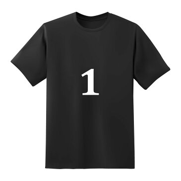 おもしろTシャツ原宿商店_「1」_ユニセックス 半袖 長袖 白黒 S-XL メッセージtシャツ 文字tシャツ 面白 tシャツ プレゼント1歳 1周年 日付 年齢 数字