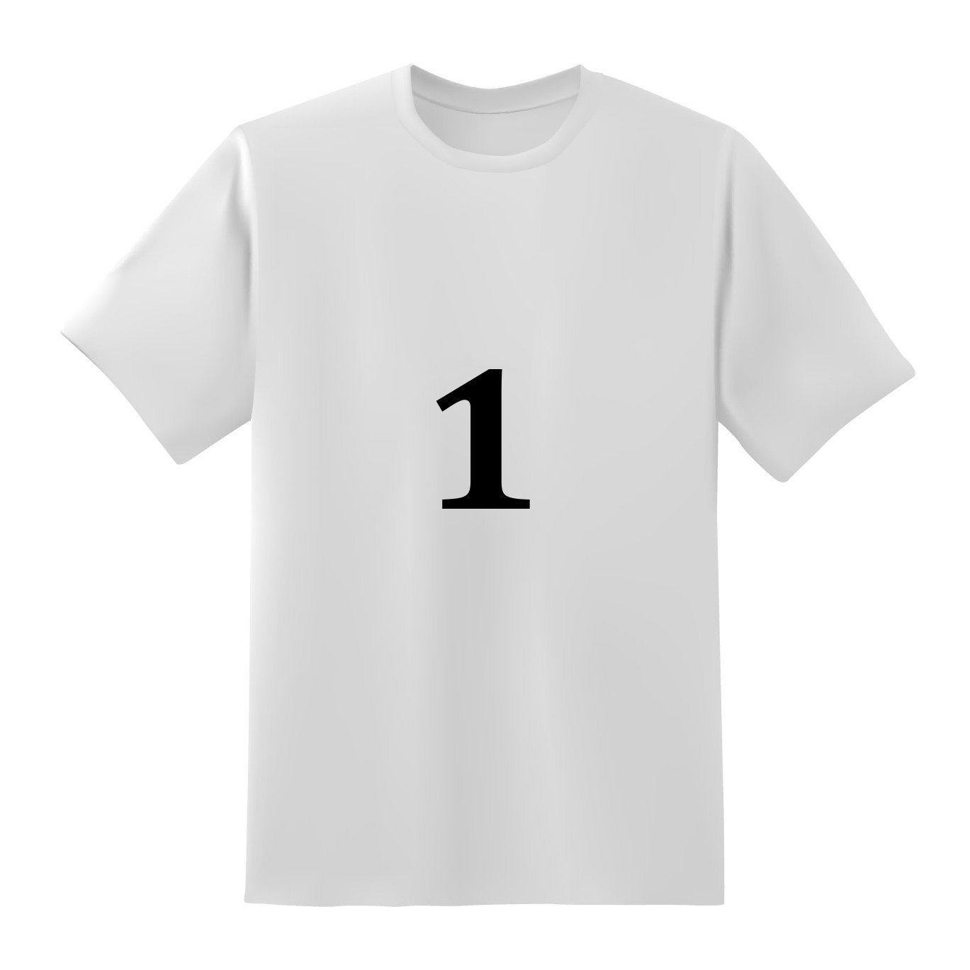 おもしろTシャツ原宿商店_「1」_ユニセックス 半袖 長袖 白黒 S-XL メッセージtシャツ 文字tシャツ 面白 tシャツ プレゼント1歳 1周年 日付 年齢 数字