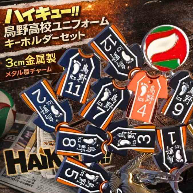 乐天商城 - ハイキュー キーホルダー 鳥野ユニフォームセット グッズ 国内3cm【残5】