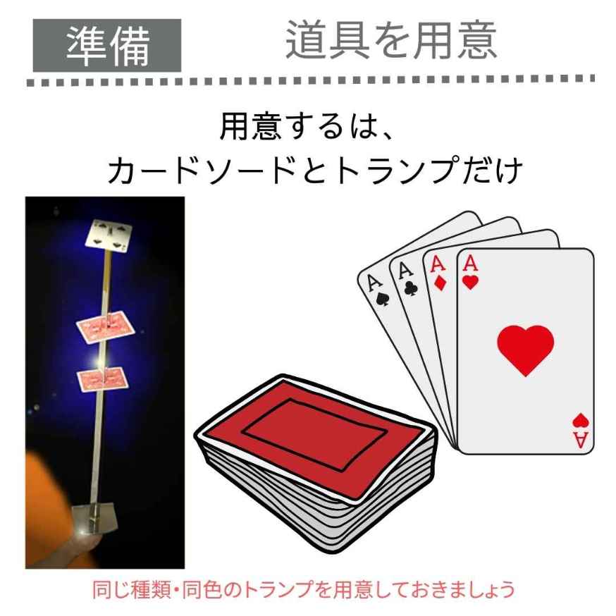 【手品 マジック】クロースアップ カードソード Card Sword 剣刺しカード カード当て ステージ 宴会芸 初心者向き 3