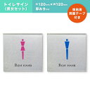 トイレマーク トイレサイン プレート 案内 男 女 セット ピクト 両面テープ付き 正方形 サイン ダイカン PCS-R01-W/M