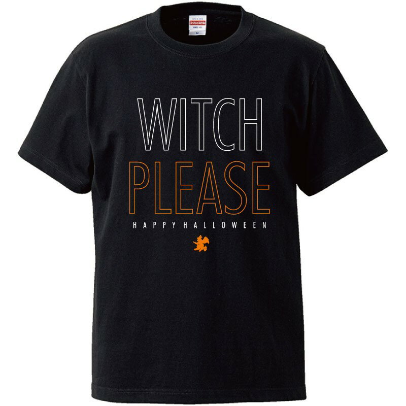Rakuten - おもしろtシャツ 文字 ジョーク パロディ WITCH PLEASE HAPPY HALLOWEEN ハロウィン 仮装 コスプレ 半袖Tシャツ メンズ レディース キッズ