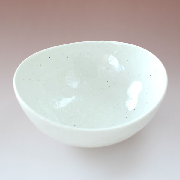 雪粉引 楕円5.0鉢 / 食器 中鉢 ボール オーバル 白 