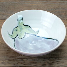なす絵（紫）4.5浅鉢/食器鉢ボールなす中鉢美濃焼岐阜県在庫分で終了