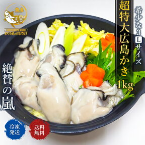 超大粒 特大広島かき 1kg カキ3L むき身 送料無料 ランキング1位 広島県産 希少 超大粒 かき カキ 広島 国内産 カキフライ ムキ身 3L 1キロ 海鮮 kaki 冷凍 プレゼント