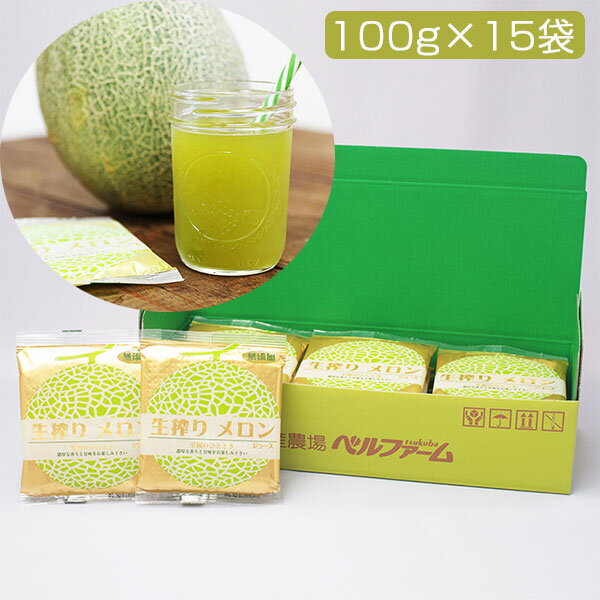 国産 生搾り 100% メロンジュース 100g×15袋セット 冷凍 採れたてすり搾り製法 完全無添加 ベルファーム
