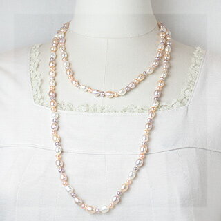 淡水パール 5.0-7.0mm ロングネックレス 120cm【パール ロングネックレス】【パール ネックレス】【淡水真珠】【卒園式】【卒業式】【入園式】【入学式】【フォーマル】【結婚式】[dn_81]..