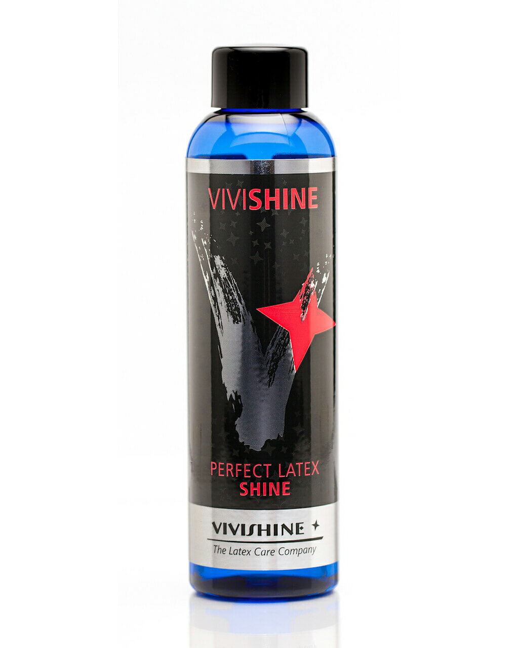 ドイツ老舗ラバーケア用品ブランド「VIVISHINE（ビビシャイン）」。古くからのラバー愛好者にはおなじみの往年のブランドです。 「VIVISHINE」はラバーウェア用光沢ローション。150ml。 ラバーウェア表面に鮮やかな光沢を与える光沢保護剤です。 内容量：150ml 容器サイズ：高さ 約15cm ドイツ製 【使用方法】 VIVISHINEをそのままラバーウェアに塗り込んでも効果を発揮しますが、洗濯後に使っていただくと少量で効果が得られます。 1．洗面器で石鹸（できるだけ香料等の化学材料の少ない石鹸 ）をぬるま湯でよく泡立ててラバーを手洗いします。 2．充分にすすいで石鹸を落とします。 3．洗面器のぬるま湯(2～3リットル）に対して、小スプーン1杯程度のVIVISHINEを入れて、ラバー全体にいきわたるようにします。（漬け置きの必要はありません） 　キャットスーツなどの大きな衣装の場合は、バスタブに少しぬるま湯を張って、小スプーン2、 3杯のVIVISHINEを入れます。 4．濡れたままの衣装をハンガーにかけて、陰干しします。 　乾くまでの過程で水滴ムラがでますが完全に乾くと消えます。 　金属パーツについては水分をよく取って完全に乾かしてください。 5．ラバーが乾いたら、ハンガーか畳んでビニール袋で保管します。 ※携帯時、キャップが緩み液体が漏れる場合があります。チャック付きビニール袋等に別途入れて携帯されることをおすすめします。 【注意事項】お使いのモニターの発色具合によって、実際のものと色が異なる場合がございます。