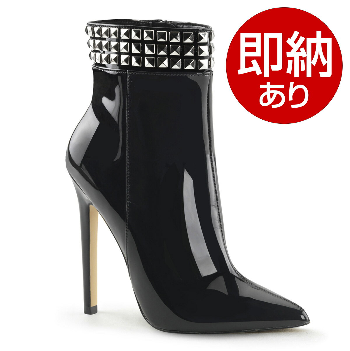 Rakuten - Pleaser プリーザー 【取り寄せ】【即納あり】【国内在庫あり】 ショートブーツ ピンヒール 12cmヒール エナメル PU SEXY-1006