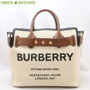 【セール！】BURBERRY バーバリー ベルトバッグ ミディアム 2way トートバッグ ハンドバッグ ショルダーバッグ キャンバス レザー ベージュ 8014808 レディース 美品118,000円→108,000円に値下げしました！【中古】