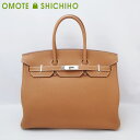 【未使用品】 HERMES エルメス バーキン 35 ハンドバッグ トートバッグ トゴ レザー ゴールド 茶 シルバー 金具 D刻印 2019年製 レディース ...