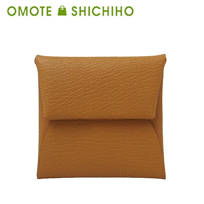 【未使用品】HERMES エルメス バスティア コインケース 小銭入れ シェーブル ミゾール キャラメル B刻..