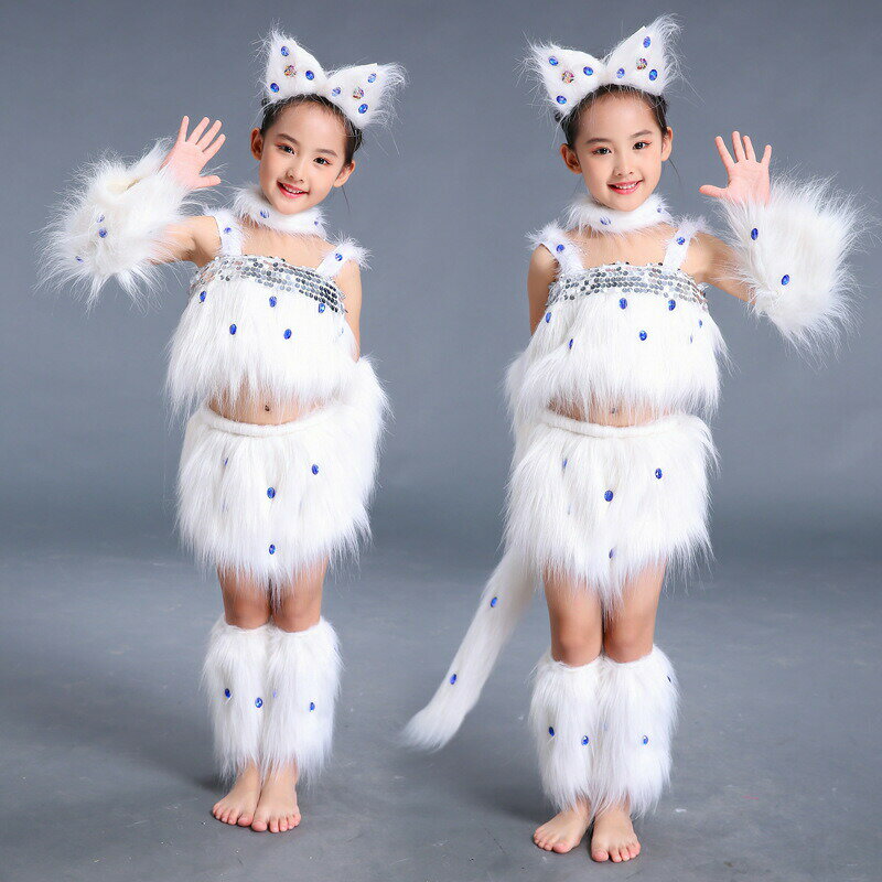 Rakuten - ハロウィン 衣装 子供 猫 コスプレ 6点セット 白猫 しっぽ カチューシャ 変装 なりきり 動物 コスプレ衣装 キャラクター コスプレ ハロウイン 子供 コスプレ衣装