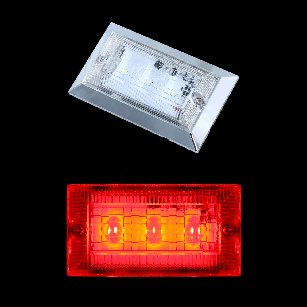 超高輝度SMDを3個搭載し驚異の明るさ！LED独特のシャープな発光がナイトシーンを華麗に演出しますLEDならではの省エネ設計です。【用途】12V/24V【品番：534506 仕様】●内容量：1個●LED色：レッド●寸法(mm)：58×96×20●定格：DC24V・約80mA DC12V・約150mA●レンズ色：クリアー●材質：(レンズ)PC、(本体)ABS●定格電圧(V)：DC12/24●電球の種類：LED 【送料】 送料：1回のご注文につき600円（税別）の送料をご請求いたします。 ※沖縄・離島は別途見積もりとなります。 ※ご注意 こちらの商品は取寄せ対応品です。 ご注文〜納品まで日数がかかる場合がございます。 ご注文後、メーカー欠品等による出荷できない場合がございます。 速やかにご連絡させていただきますので、あらかじめご了承くださいませ。