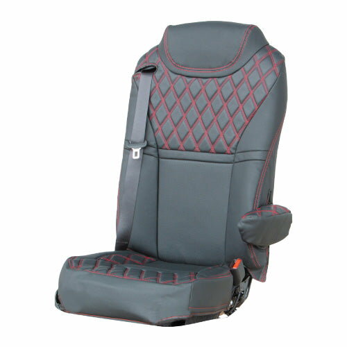 メーカー直送 ジェットイノウエ シートカバーCOMBI 高機能シート用 運転席側のみ 日野’17プロフィア/’17レンジャー用 ブラック/赤糸 595346 ※代引・返品不可