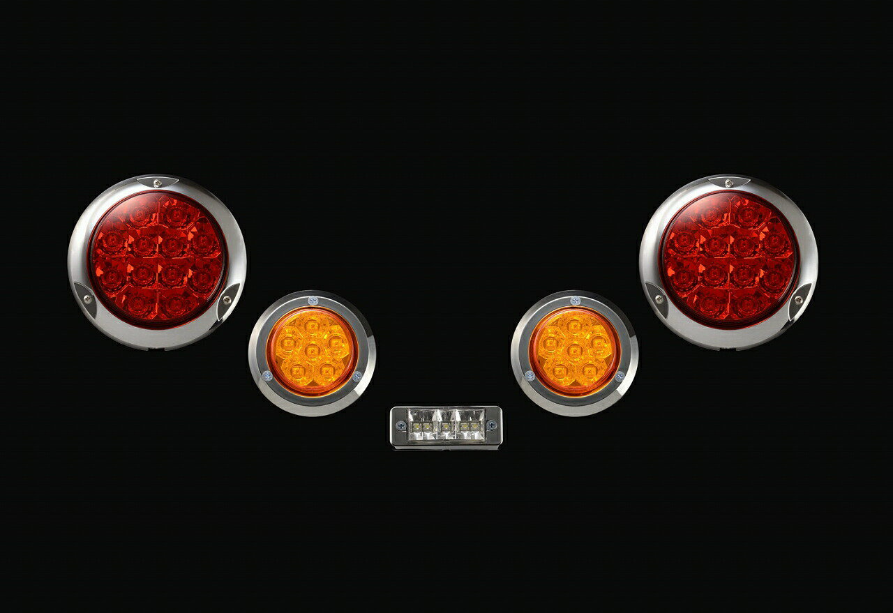 メーカー直送 モーターファーム ジムニーに汎用 煌LEDテールキット メッキベゼル［L］＋ハイフラ防止リレー3P ※代引不可・返品不可