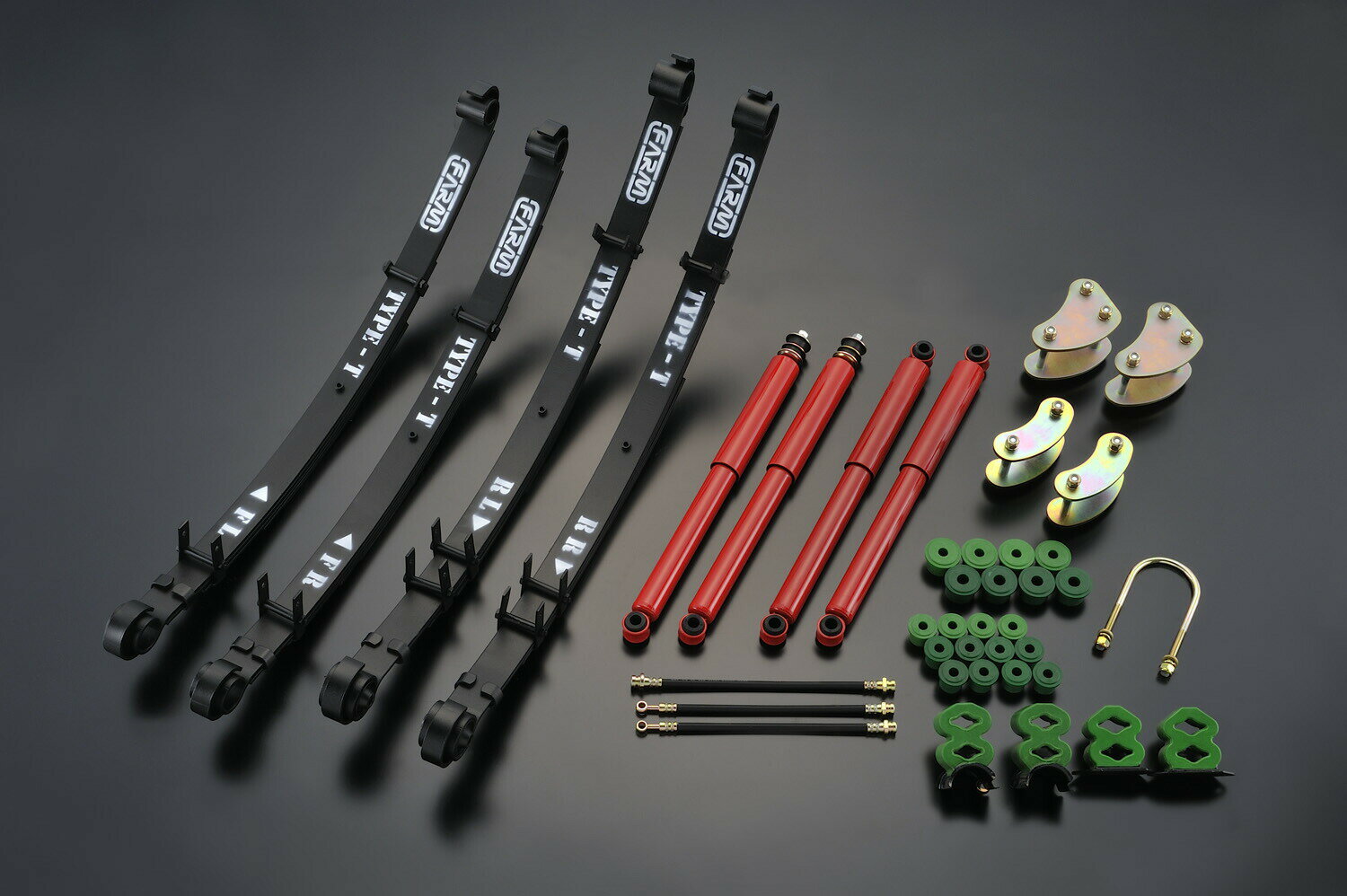 メーカー直送 モーターファーム リーフタイプT足回りキット＜＜ FARMオフマスターSET +8＞＞【JA11/71後期用】 ※代引不可・返品不可