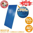 メーカー直送・50枚セット/酒井化学工業ミナスペーサー(青) 40mm×1100mm×1200mm 端面処理有り・コーナーカット有り