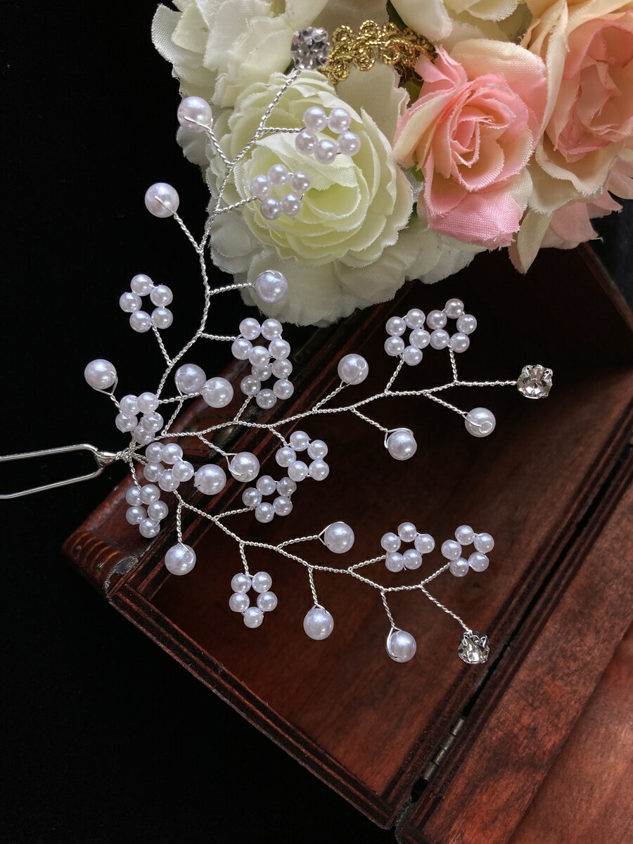 髪飾り ヘッドドレス 着物 ドレス クリスタル パール 結婚式 成人式 入学式 卒業式...