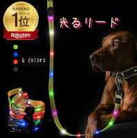 光るリード 充電用USBケーブル付 全4色 大型犬 中型犬 小型犬 LEDライト LEDリード お散歩ひも 犬用品 お散歩グッズ ペット ドッグリード カラフルリード 照明 犬リード 安全リード ペット用リード 夜お散歩 安全 ペット用品 夏祭りギフト 送料無料