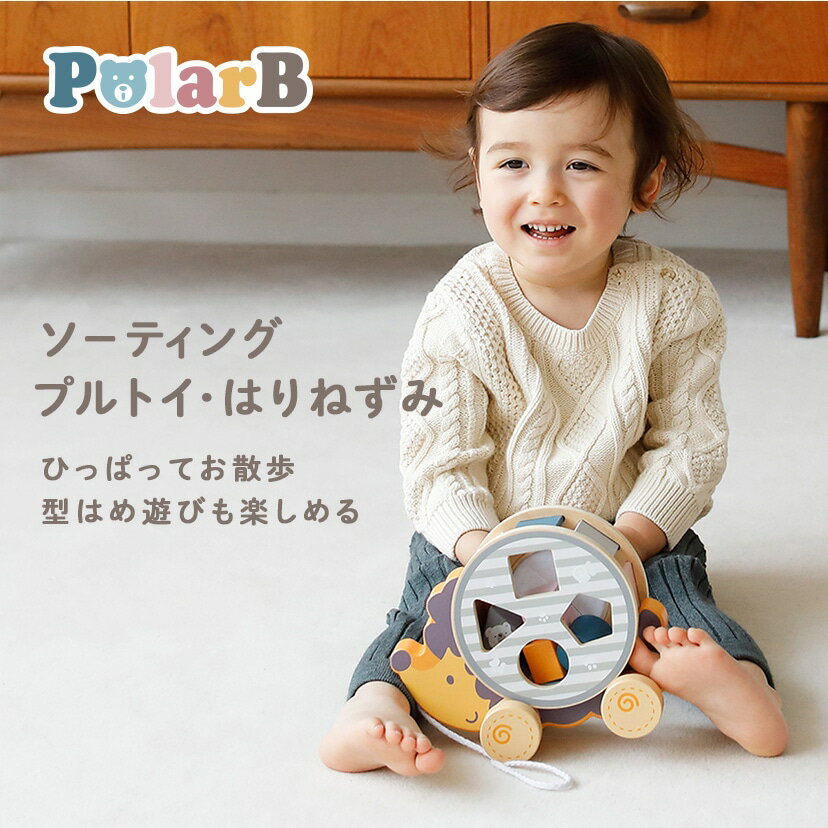 大安★12日(土)到着可能★ DADWAY PolarB ポーラービー ソーティングプルトイ はりねずみ おもちゃ 赤ちゃん 出産祝い 誕生日 ギフト 木製 室内 木製玩具 知育 知育玩具 しかけ 木のおもちゃ 子供 男の子 女の子 可愛い 人気 ギフトセット 夏ギフト
