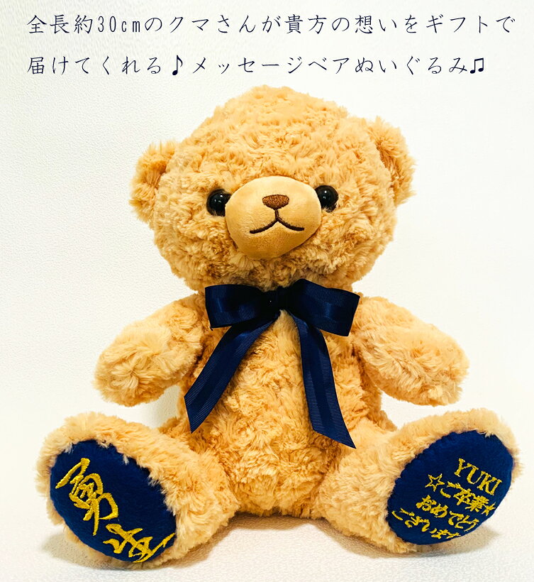 名入れ　プレゼント　卒業式　入学式　メッセージベア 名入れ刺繍 くまぬいぐるみ