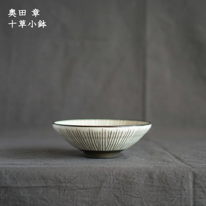 奥田 章　十草小鉢│浅鉢 しましま ストライプ シンプル おしゃれ かわいい カフェ 和食器 陶器 日本製 作家もののサムネイル