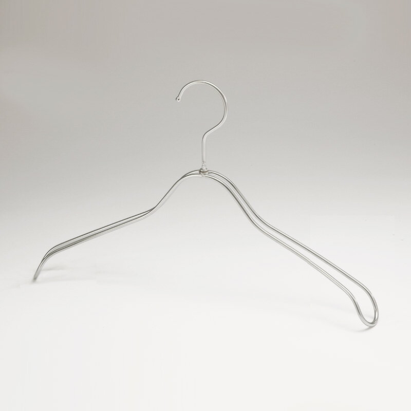 SUS304 フックが回転するステンレス製ハンガー レディース用湾曲タイプW:38cm 風が通りやすく、服の乾きも速く、水や錆に強く丈夫で洗濯干し用ハンガーとし...