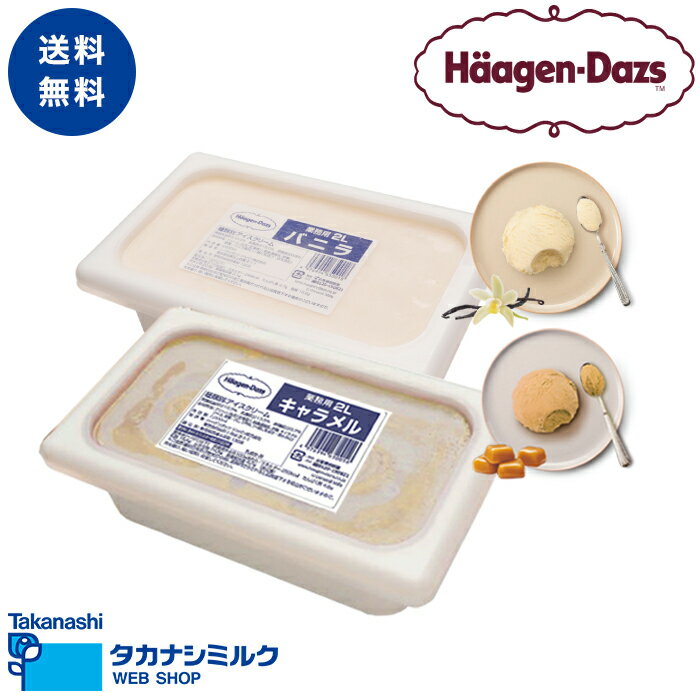 ハーゲンダッツ 業務用 2L × 2個 （バニラ・キャラメル）アイスクリーム アイス 業務用 大容量 2個 高級 バニラ キャラメル ハーゲン ..