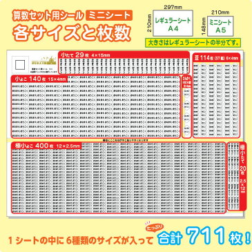 【半額】お名前シール 算数セット用シール【透明】【ミニ】 小さいシールだけA5シートに大容量629枚 ピンセット付