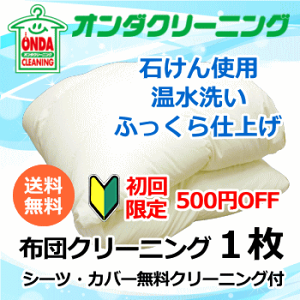 ★初回限定500円OFF　布団クリーニング1枚　宅配　羽毛布団　シングル・ダブルサイズ　丸洗い【送料無料】(北海道・沖縄・離島を除く）