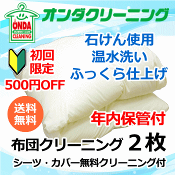 ★初回限定500円OFF【年内保管付】布団クリーニング 2枚 羽毛布団 シングル・ダブルサイズ　ふっくら仕上げ　温水丸洗…