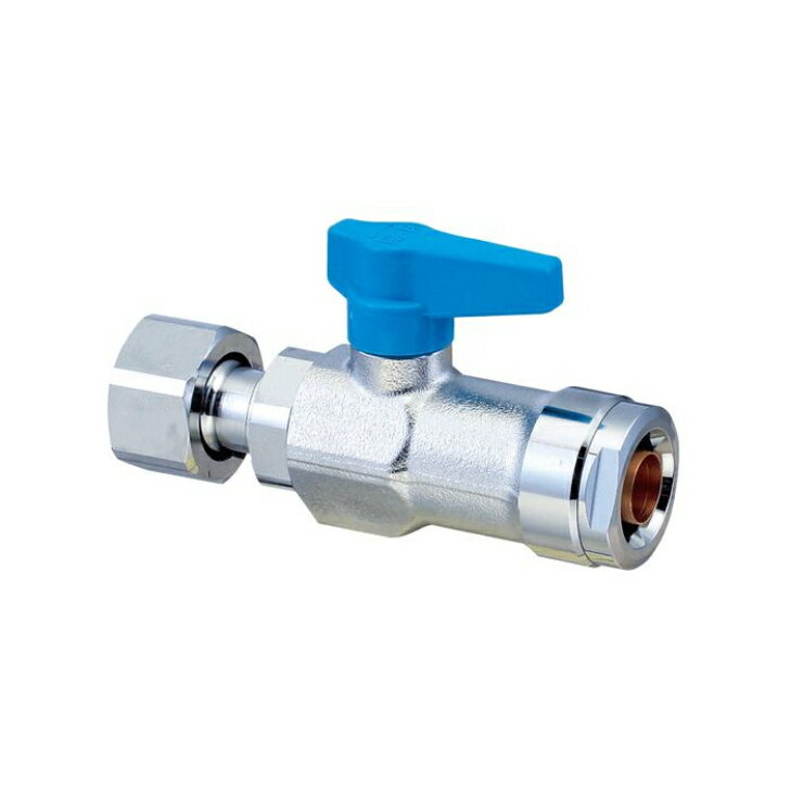 オンダ製作所 WB24-1313MB-S ボールバルブ G1/2×13A(PEX・PB) ナット付アダプター レバーハンドル(ブルー) ダブルロックジョイント