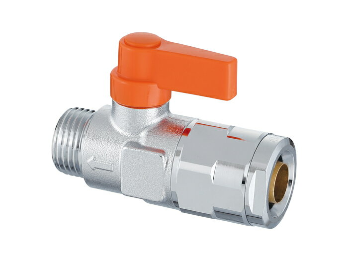 オンダ製作所 WB27-1313MC-S-0 流量調整ボールバルブ G1/2×13A(PEX・PB) ハンドル(オレンジ) ダブルロックジョイント