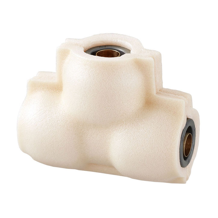 オンダ製作所　RPTSF1-13　5mm保温材付チーズソケット（同径）　13A（PEX・PB）×13A（PEX・PB）×13A（PEX・PB）　ダブルロックジョイントレボス