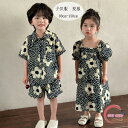 子供服 夏服 女の子/ワンピース 男の子/セットアップ 兄弟 姉妹 双子 プレゼント 普段着 通園着 通学着 夏着 キッズ 花柄 上下セット 半袖シャツ+ショーツ 2点セット ボーイズ ガールズ 半袖 ワンピース 韓国子供服 ブラック 80 90 100 110 120 130 140 150
