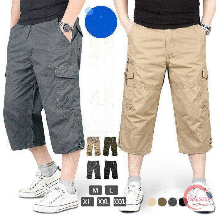 メンズ カーゴパンツ M 夏 クロップド 7分丈 太め L ひざ下 ハーフパンツ 大きいサイズ 全8色 メンズ ハーフパンツ LL XL