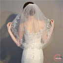 フラワーベール 刺繍ベール ウェディングベール おうべい設計 披露宴 結婚式 セミロング 手作りベール ベールダウン ベールアップ ふわふわ お姫 可愛いプリン...