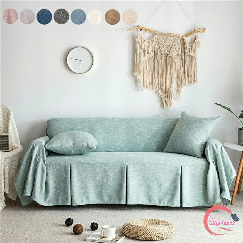 ソファーカバー 3人掛け ソファカバー 無地 替えカバー マルチカバー リネン混紡 マルチクロス カーペ..