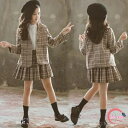 入学式 女の子 スーツ 卒業式 フォーマルスーツ 女の子 服 卒園式 女の子 キッズ フォーマルスーツ 子供スーツ 女の子 2点セット 卒業式 スカートスーツ 女の子 チェック柄 子供服 プリーツスカート ジュニア服 七五三 発表会 120 130