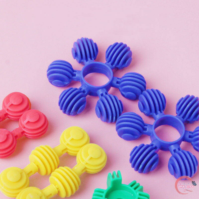 ブロック 140個入りセット おもちゃ ブロック 立体パズル フラワー型 知育玩具 組み合わせ はめこみ 組..