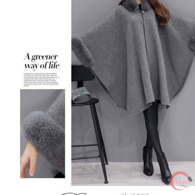 フォックスファー付 ポンチョ コート ケープコート コート レディース マント 秋冬 ケープ マント アウター ロング 冬 フェイクファー 体型カバー きれいめ M-5XL 送料無料